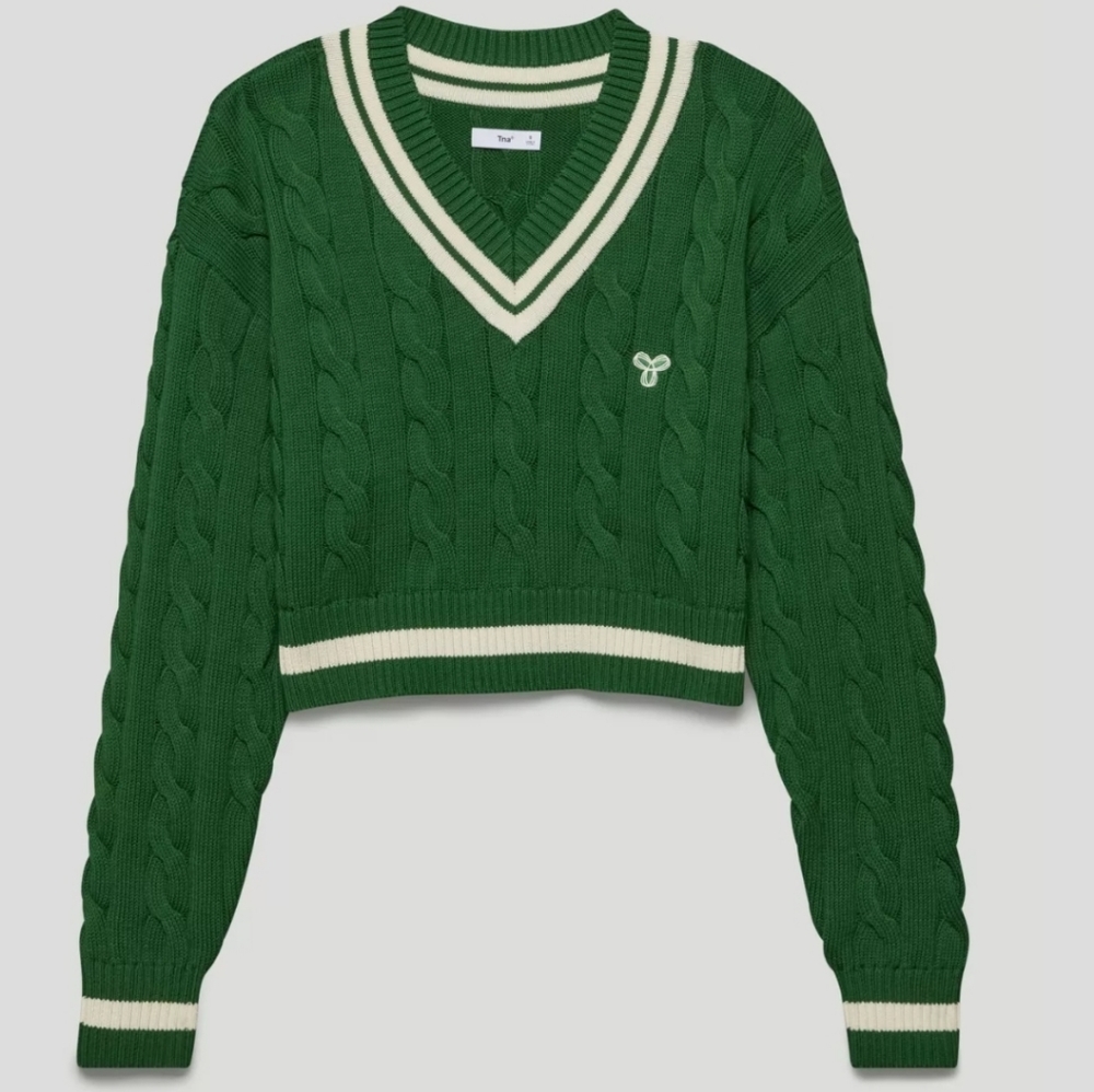 NWT Aritzia TNA Clay Cropped Tennis Sweater